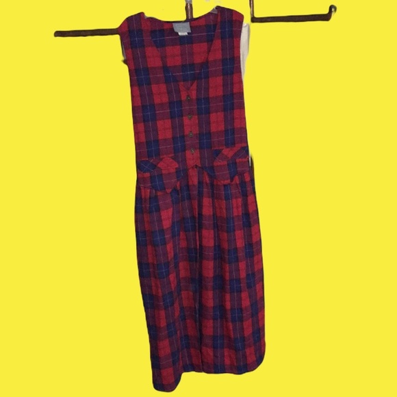 Vintage Dresses & Skirts - $10 SALE FinaLcaLL 🌸 Vintage 90s plaid sleeveless dress rockabilly indie grunge